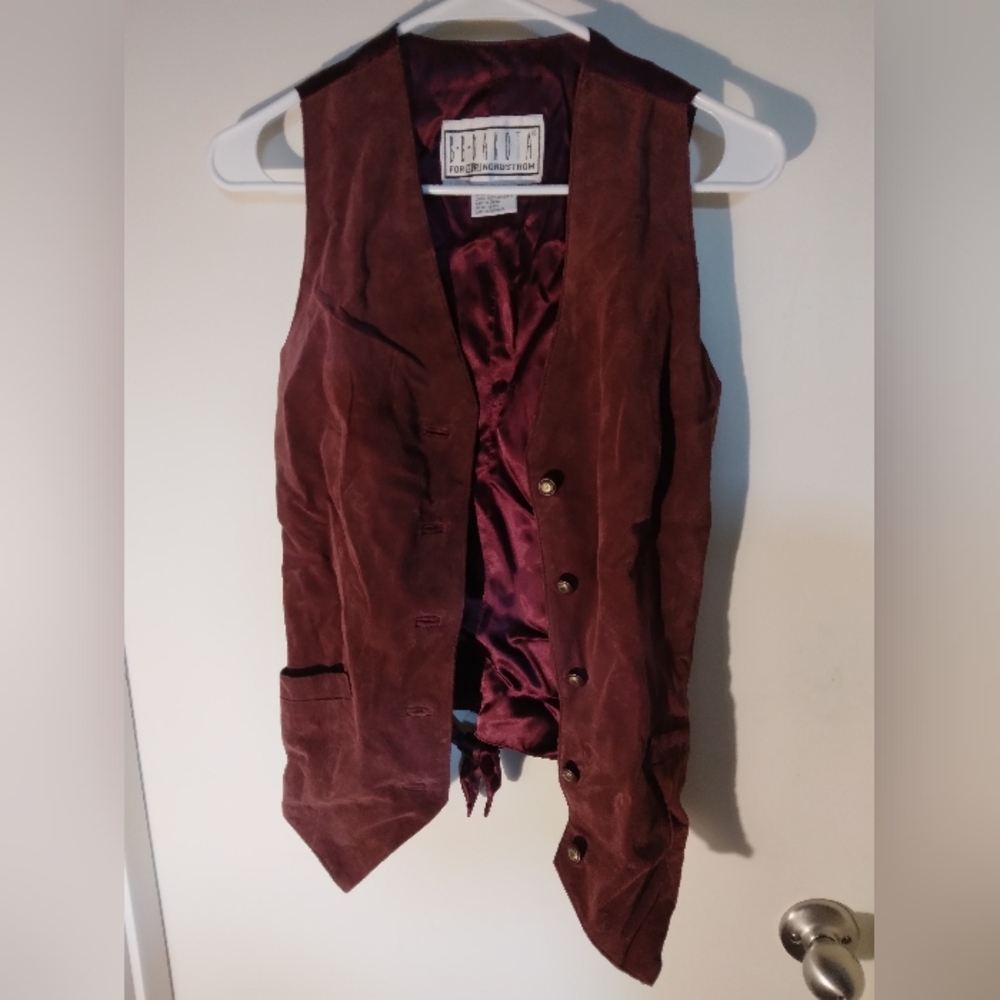 Maroon/Red Suede Vest